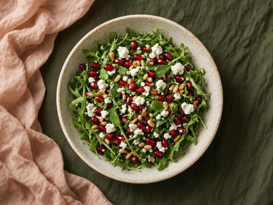 Pomegranate, rocket  feta salad