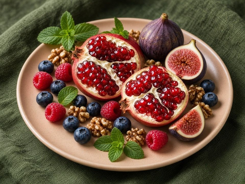 Fruit, yoghurt  nut bowl